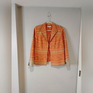 Orange Patterned Women's Jacket